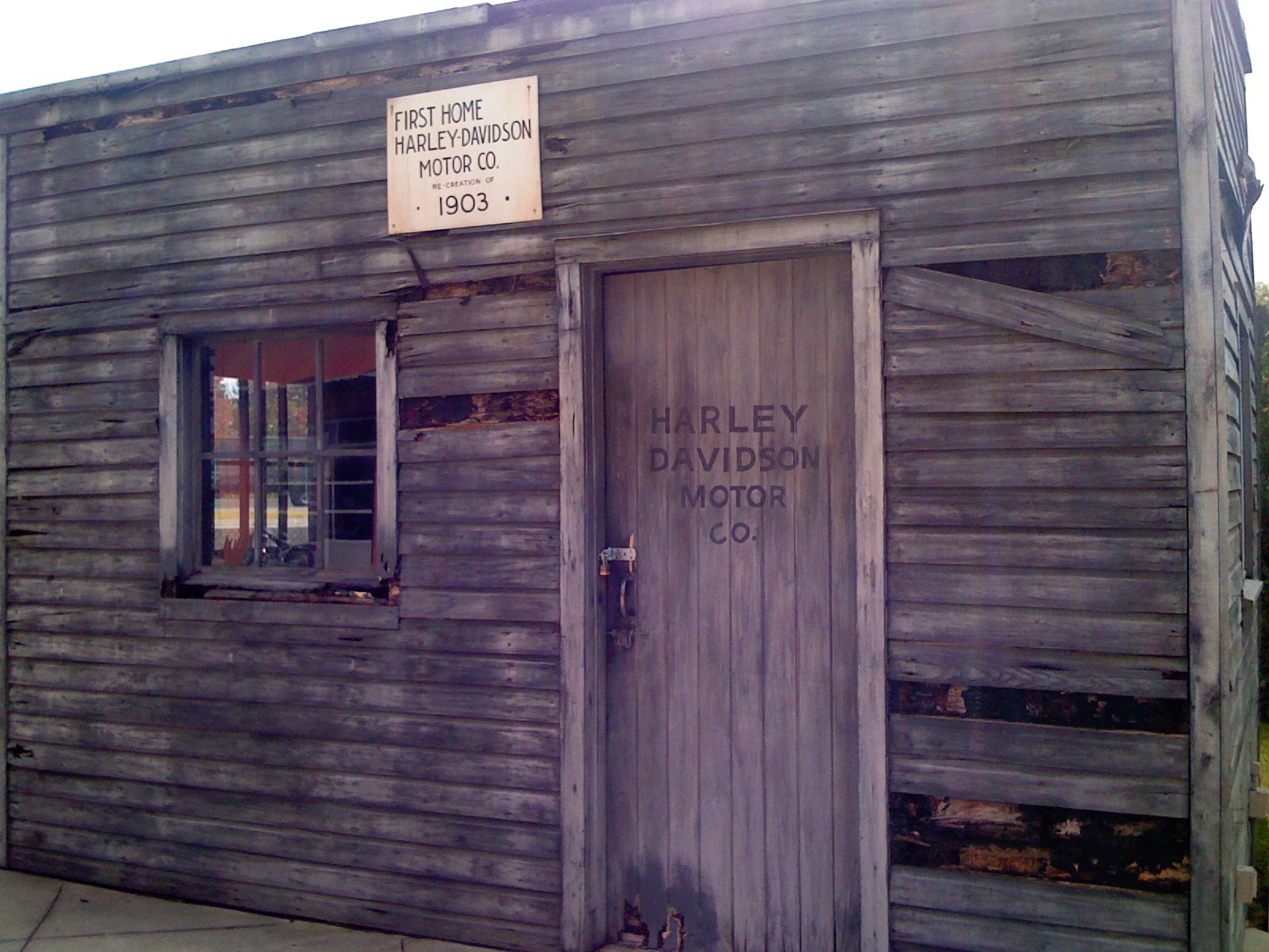 A replica of the first location where Harley Davidson got its start. Photo by J. Jeff Kober.