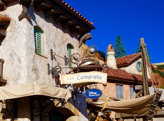 Inscription for H. Goff Cartography is located where the once 20,000 Leagues Under the Sea attraction was located in the Magic Kingdom. Photo by J. Jeff Kober.