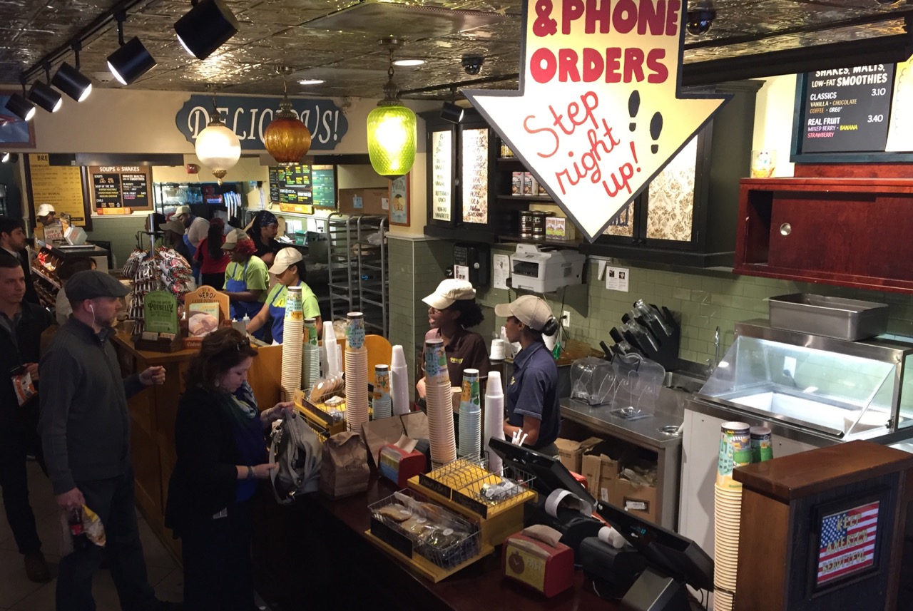 You can see a lot of employees behind the counter working the lunch scene. Photo by J. Jeff Kober.
